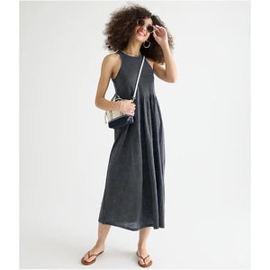 J. Crew 100% Linen Jersey Knit Tank Midi Dress